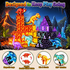 GobiDex Magnetic Tiles Lava & Cave Dinosaur Toys for Kids 3-5 5-7