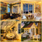 JMEXSUSS 168FT 600 LED String Lights for Outside Clear Wire, Warm White Christmas Lights Outdoor Waterproof, Tree Lights Outdoor Plug in for Patio Wedding Party Holiday Christmas Bedroom Pergola Decor