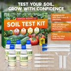 Soil Test Kit 140 Tests (2026 Updated Instructions) – pH, Nitrogen, Phosphorus, Potassium & Ammonia – Garden, Lawn & Plant Soil Tester Kit for Accurate Fertility Analysis