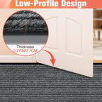 MYFAMIREA Commercial Floor Mat 3' x 5' Extra Large Front Door Industrial Rug Heavy Duty Brush Step Entrance Mat Weather Utility Rug with Non Slip Rubber Backing Low Profile for Entryway, Charcoal Grey