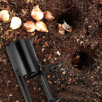 BARAYSTUS Bulb Planter Tool Long Handle, Tulip Bulb Planter Tool with Serrated Base & Double Pedal, Soft T Grip Sod Plugger, Heavy Duty Bulb Planter Tool for Digging Holes Sowing Plant Bulb