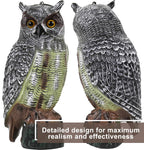 Owl Decoys to Scare Birds Away Plastic Owl Statue 16.5" Tall [Pack of 2]