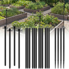 Garden Stakes for Netting, Heavy Duty Metal Garden Poles for Netting Support, Black Powder Coated Steel Frame for Fencing, Plant & Crop Protection(4 Pack,6.8 ft)