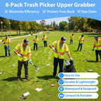 REWKCY 8 Pack 32 Inch Grabber Reacher Tool, Trash Grabbers, Trash Pickers