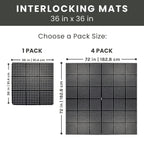 Envelor Interlocking Rubber Floor Tiles with Drainage Holes Anti Fatigue Garage Floor Mat Non Slip Wet Area Mat for Bar, Kitchen, Restaurant, Outdoor, Modular Snap Together 1-Pack, 36 x 36 inches