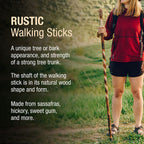 Brazos Rustic Wood Walking Stick, Twisted Hickory, Traditional Style Handle, for Men & Women, Made in The USA, 55"