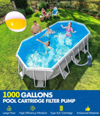 KimFilter Pro Series 1000 GPH Above Ground Pool Filter Pump, Powerful Pool Cartridge Filter Pump, Water Circulation and Filtration System -Improved Water Clean & Clarity, Pools Pumps Above Ground-Gray