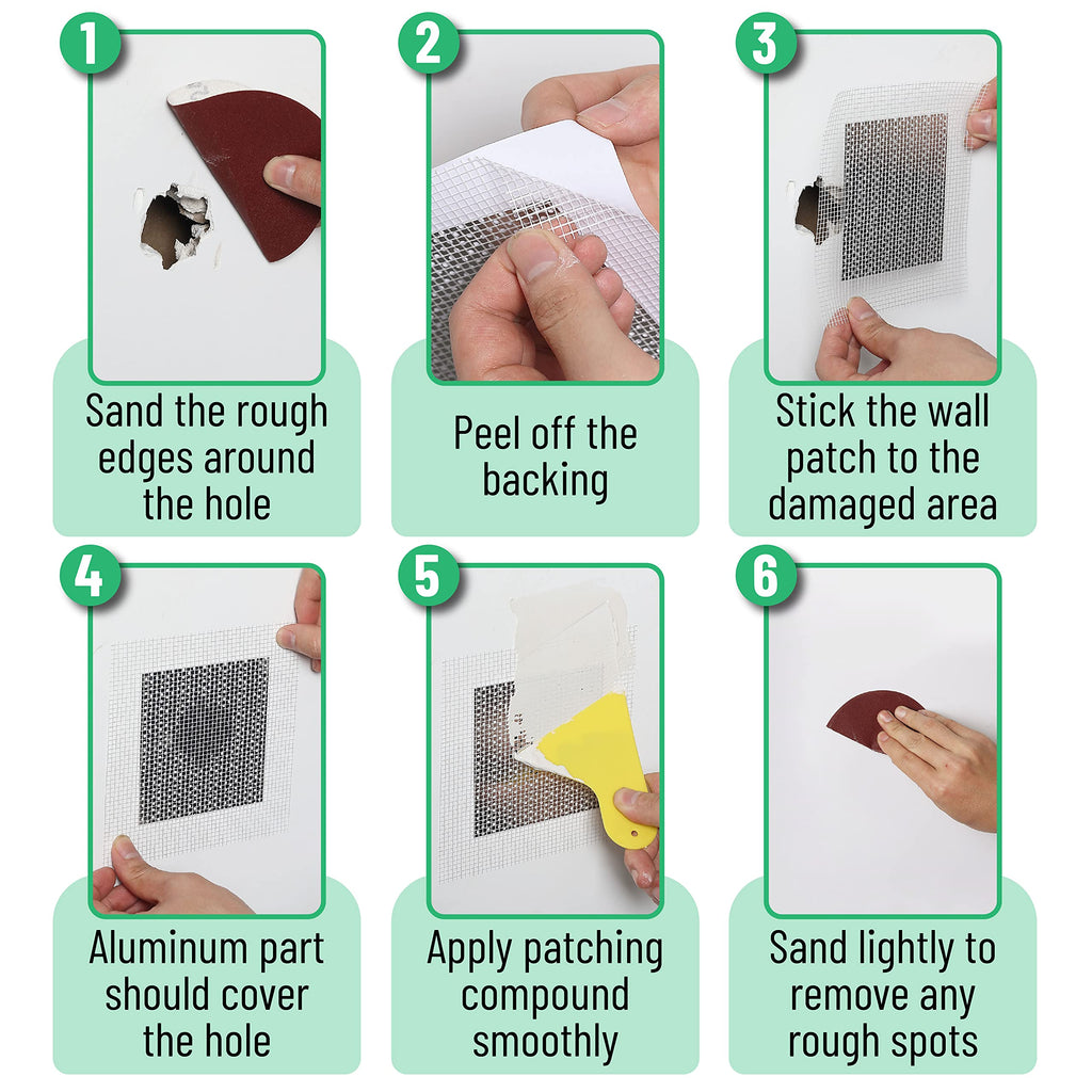 Bates- Drywall Repair Kit, 16 pcs, Aluminum Wall Repair Patch Kit