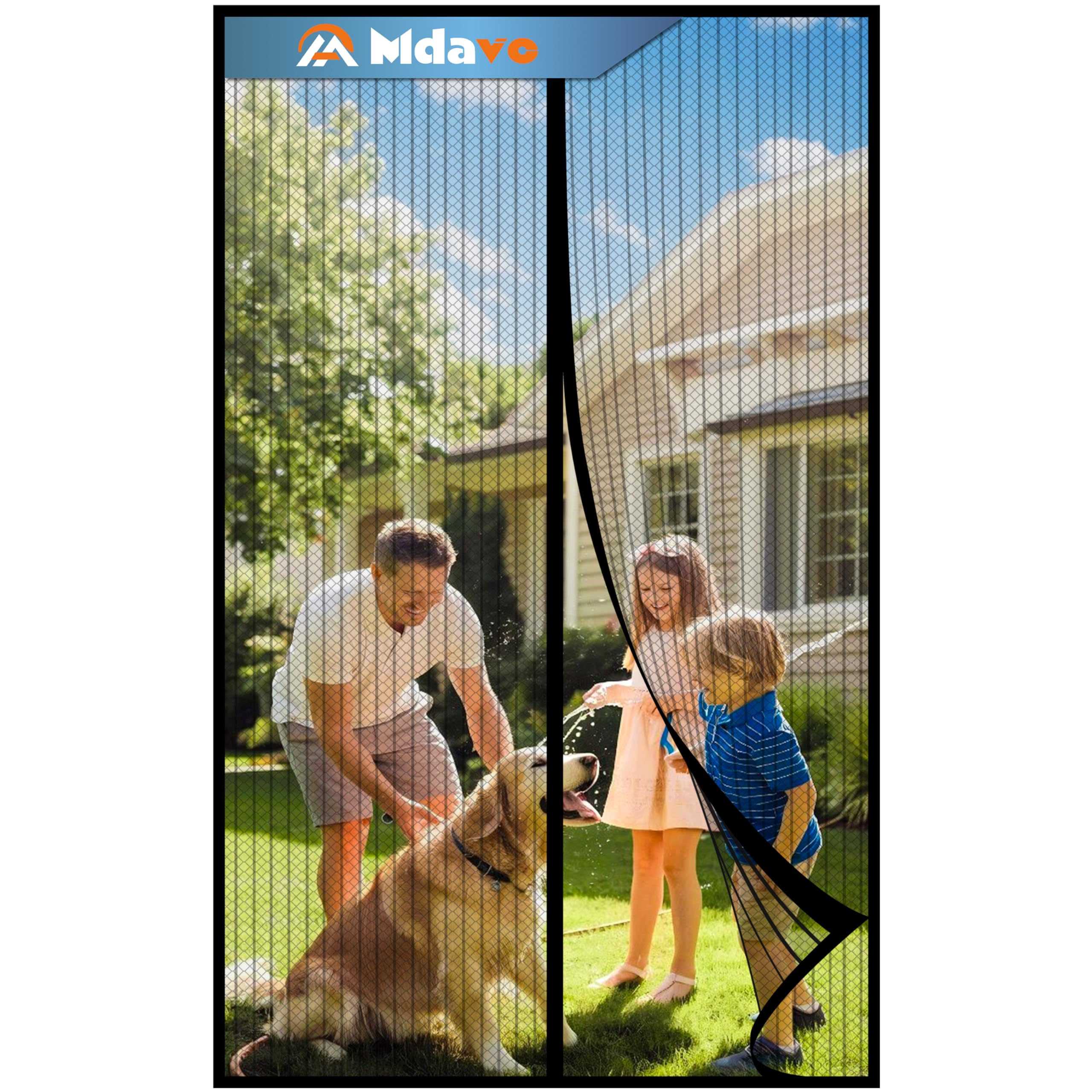 Magnetic Screen Door, Keep Bugs Out, Pet & Kid Friendly，Works with Front Doors, Sliding Doors,Fit Door Size 36 x 80 Inches ‎Black