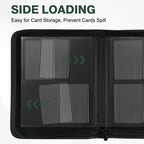 Toploader Binder, Holds 160 Toploaders, 100 Toploaders Included, 4-Pocket PU Cover Top Loader Binder for 3" x 4" Rigid Toploaders, Ringless Double-Sided Toploader Card Binder for TCG, Sport Cards