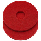 Teenyyou 2 Pcs 12" Red Scrubbing Pads Commercial Cleaning Orbiter Pads-Maintenance Non Woven for Floor Buffer Machine