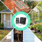 TIMEBAL Solar Powered Exhaust Fan for Shed, 350 CFM High Airflow Solar Vent Fan with Dual Waterproof Fans, Outdoor Cooling Ventilation for Chicken Coop, Greenhouse, Dog House