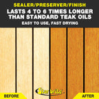 STAR BRITE Premium Golden Teak Oil - Sealer, Preserver & Finish for Outdoor Teak & Other Fine Woods - Step 3-16 OZ (085116PW) & One Step Teak Cleaner & Brightener - 32 OZ (094932), White