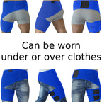Hip Brace for Sciatica Pain Relief, Thigh Injury, Hip Fleхоr Strain, Pulled Groin Muscles, Hamstring Pull, Sacroiliac SI Joint, Sciatic Nerve, Lower Back Pain - Compression Ortho Support Stabilizer Wrap for Men, Women (Blue)