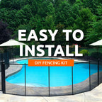 Pool Fence DIY by Life Saver Fencing Section Kit, 4 x 12-Feet, Black
