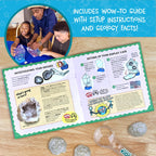 Wow in The World – 10 Real Break-Open Crystal Geodes with Display Case – Bonus Goggles & Magnifying Glass, Companion Audio Content, STEM Toy for Boys & Girls 6+ by Thames & Kosmos