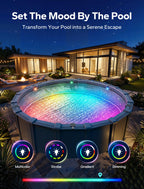 Solar Pool Lights for Inground & Above Ground Pool, 10-Color 4-Mode LED Pool Lights, Underwater Swimming Pool Lights with Timer, Submersible Pool Lights with Remote, Waterproof Design (Black, 1 Pack)