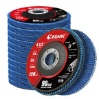 EZARC Flap Discs 120 Grit, 4.5" x 7/8" High Density Jumbo Zirconia Flap Sanding Disc Type 29 for Sanding, Rust Removal, Finishing, Grinding, Deburring (12 Pack)