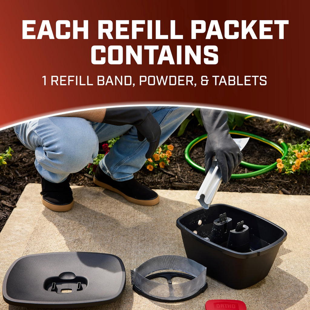 Ortho Home Defense Mosquito Kill and Prevent Refill Kit - Controls Mosquitoes and Larvae, Easy-to-Use, Mosquito Killer Protects up to 4,300 sq. ft., 2 Refill Bands