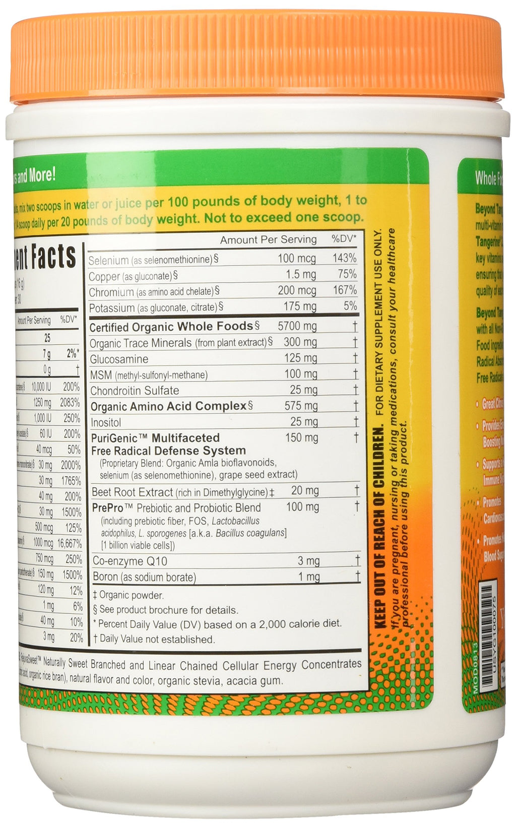 Beyond Tangy Tangerine 2.0 CITRUS PEACH FUSION - 480 G CANISTER