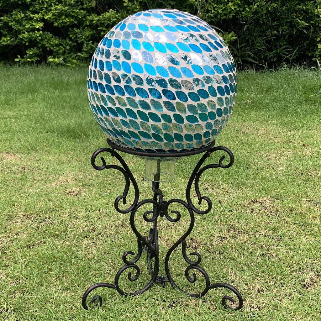 TICKCACY 7.3" Metal Gazing Globe Stand, Gazing Ball Stand
