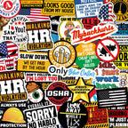 306 PCS Funny Hard Hat Sticker Pack for Adults - Waterproof Vinyl for Welding Helmet, Tool Box, Construction, Electrician, Mechanic Tools - Blue Collar Accessories