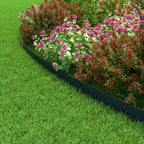 Mars Villa Landscape Edging, 4‘’ Tall 100FT Garden Border Edging Kit with 99 Anchoring Spikes, Decorative Flexible Lawn Edging Cover 75㎡ for Lawn, Yard, Flower Bed (Black, 4IN, 100FT)
