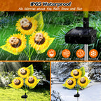 stadeco Halloween Decorations Outdoor, 3 Pack Solar Scary Skull Sunflowers Lights,Waterproof Solar Flowers Lights Garden Decor for Halloween Yard Patio Lawn Party Decor