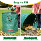 GreatBuddy 72 Gallon Leaf Bags Reusable 3 Pack, Heavy Duty Collapsible Lawn and Leaf Bag, Self-Standing with Top & Bottom Handles, PP Waterproof Yard Waste Bags for Leaves Grass Clippings Debris