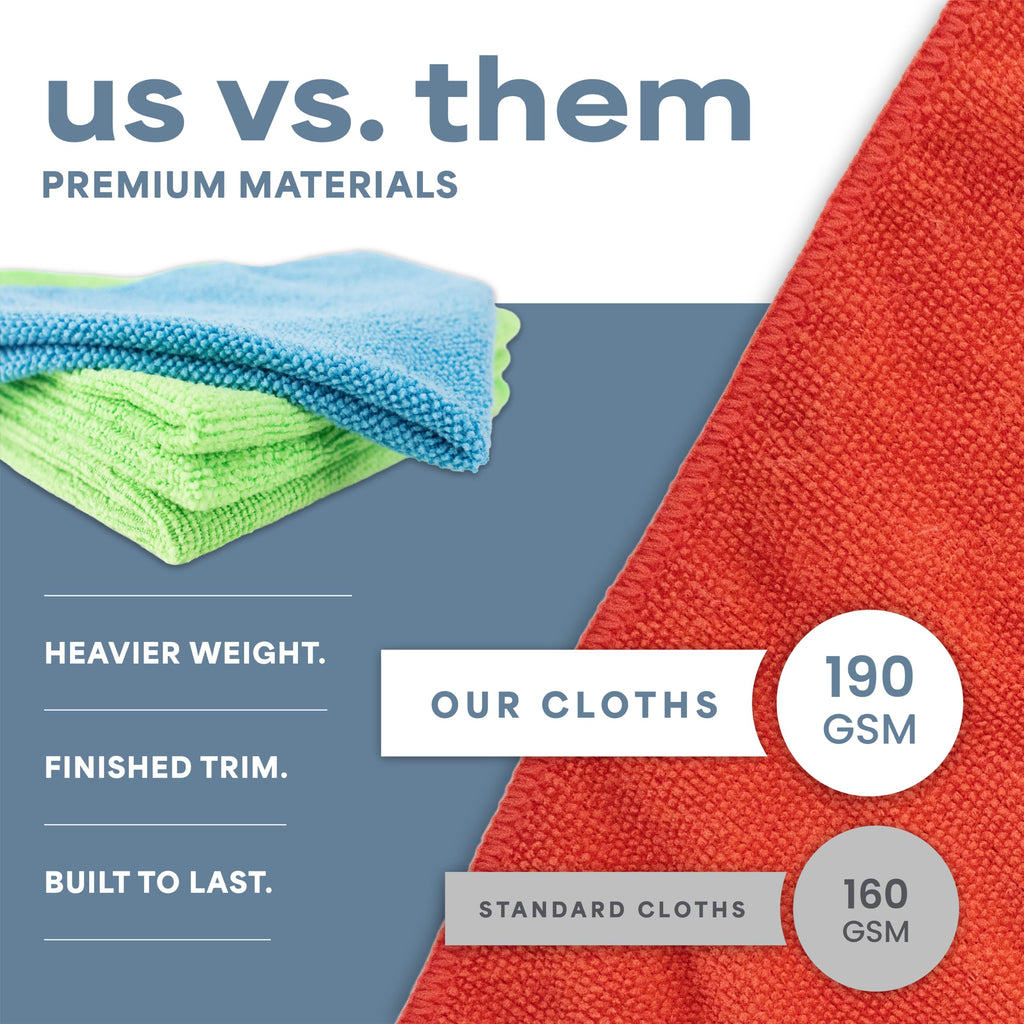S&T INC. 50 Pack Microfiber Cleaning Cloth, Bulk Towels for Home, Reusable Microfiber Towels for Cars, Cleaning Rags, Assorted, 11.5 Inches x 11.5 Inches, 50 Count