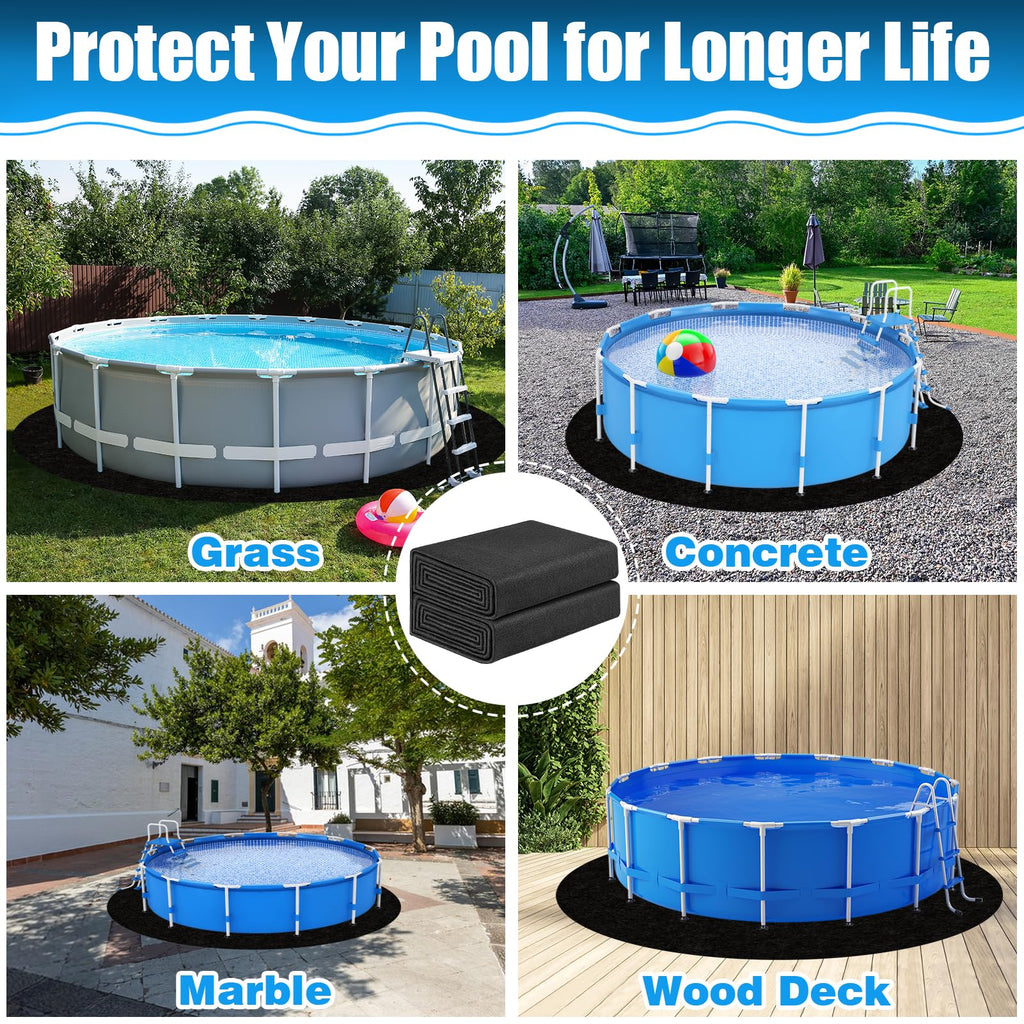 Svepndic 12ft Thickened Round Pool Liner Pad for Above Ground Swimming Pools,Swimming Pool Ground Cloth Above Ground Pool Mat Under Pool Floor Padding,Pool Equipment Pad