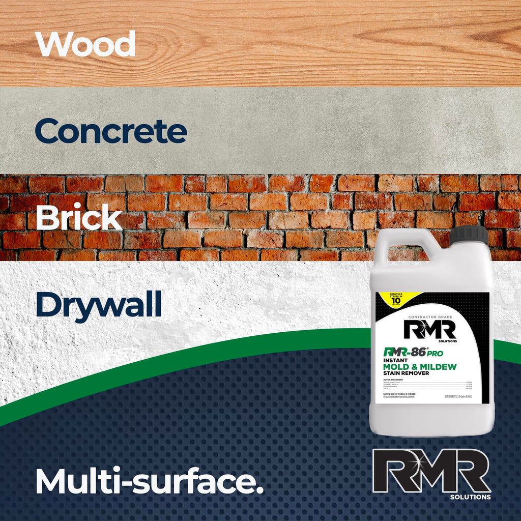 RMR-86 Pro Instant Mold Stain & Mildew Stain Remover - Contractor Grade Cleaning Solution, Professional Quality Formula, Odor Removal, 2.5 Gallon, 2 Pack