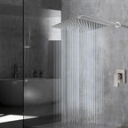 Voolan Rain Shower Head - High Flow Large Rainfall Shower Heads Made of Stainless Steel - Waterfall Bathroom Square Showerhead - Ceiling or Wall Mount (12" Brushed Nickel)