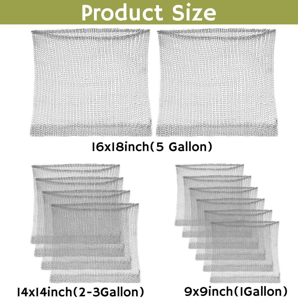 12 Pcs Gopher Baskets Plant Root Gopher Wire 1/3 / 5 Gallon Stainless Steel Gophers Moles Voles Mesh Baskets for Garden Tubers Plants Trees Flowers Bulbs Crops