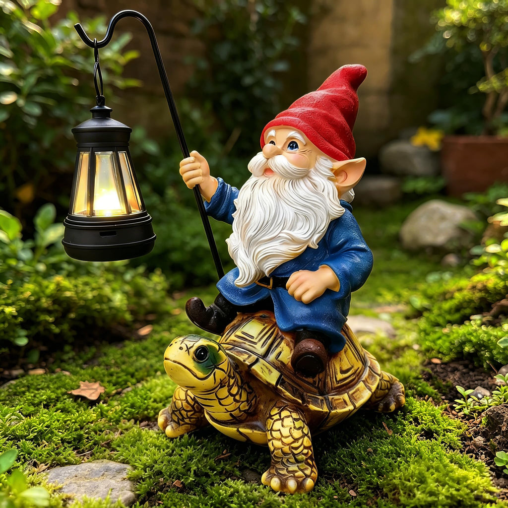 Outdoor Garden Gnome Statue, Solar Light Gnomes Statues Decoration for Yard