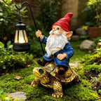 Outdoor Garden Gnome Statue, Solar Light Gnomes Statues Decoration for Yard