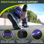 ProsourceFit Ankle / Wrist and Arm / Leg Weights Set of 2, Adjustable Strap for Men and Women, Purple 2.5 LB