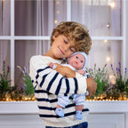 15" Realistic Soft Body Baby Doll with Open/Close Eyes | JC Toys - Berenguer Boutique | 10 Piece Gift Set with Bottle, Rattle, Pacifier & Accessories | Blue | Ages 2+