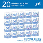 Scott Professional Standard Roll Toilet Paper, Bulk (13607), 2-Ply, Elevated Design, White, Individually Wrapped, Compact for Easy Storage (20 Rolls of 550 Sheets, 11,000 Sheet Total)