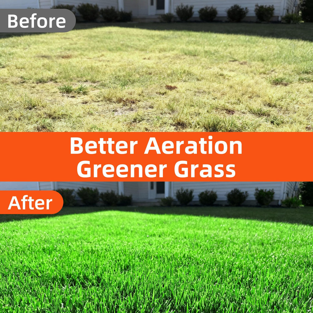 DomiHapi Lawn Aerator with Spring-Loaded Automatic Soil Removal Design