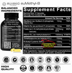 Methylated B Complex Vitamins Riboflavin B6 B12 Folate L-Serine NAC & TMG Supplements Brain Heart MTHFR Immune Support - Methylated Multivitamin L Methylfolate Active 5-MTHF (180) Dr Ekberg euMethyl-B
