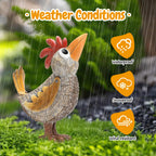Wiresusan Outdoor Whimsical Rooster Statue Resin Chicken Art Sculpture Garden Rooster Figurine Decoration, Rustic Roosters Decor, Animal Ornament for Yard, Lawn, Home, Office, Garden Gifts