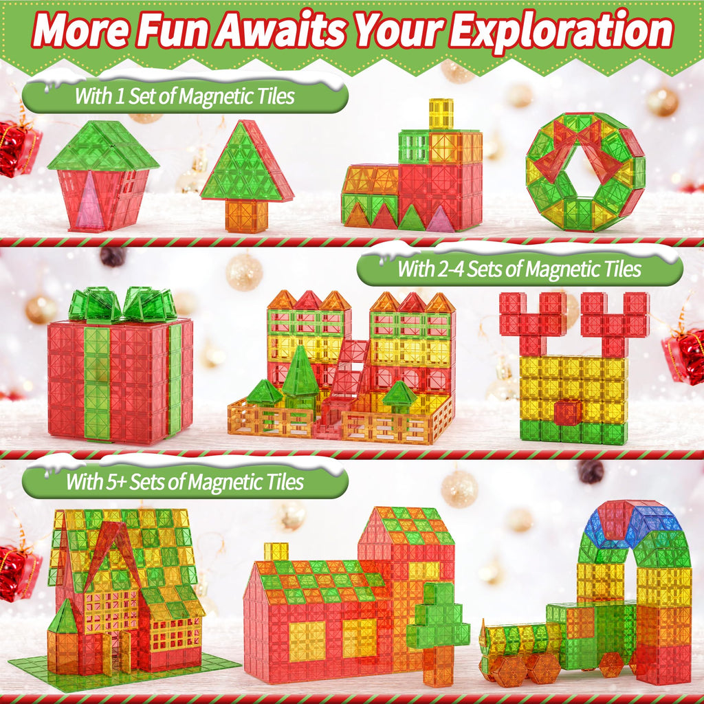 Goodtiles Magnetic Tiles Kids Toys for 3+ Year Old Boy and Girl Birthday Gifts, Magnet Building Blocks STEM Preschool Sensory Learning Montessori Autism Toys for Toddlers Kids Ages 3-5, 5-7, 4-8