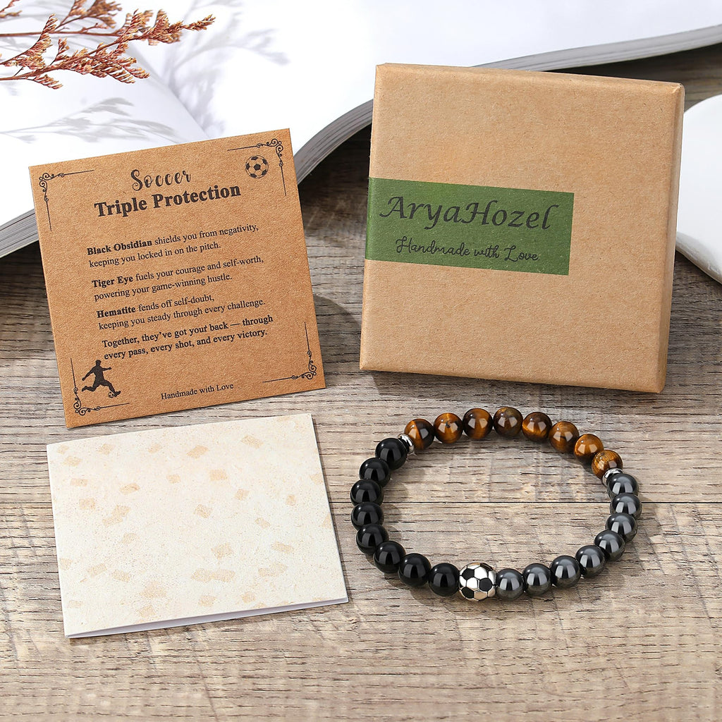 AryaHozel Soccer Bracelet, Mens Bracelet, Soccer Gifts for Men Teen Boys