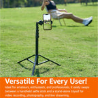 Amazon Basics 64-inch Extendable Tripod for iPhones and Smartphones, Selfie Stick Mode and Phone Tripod Mode, Black