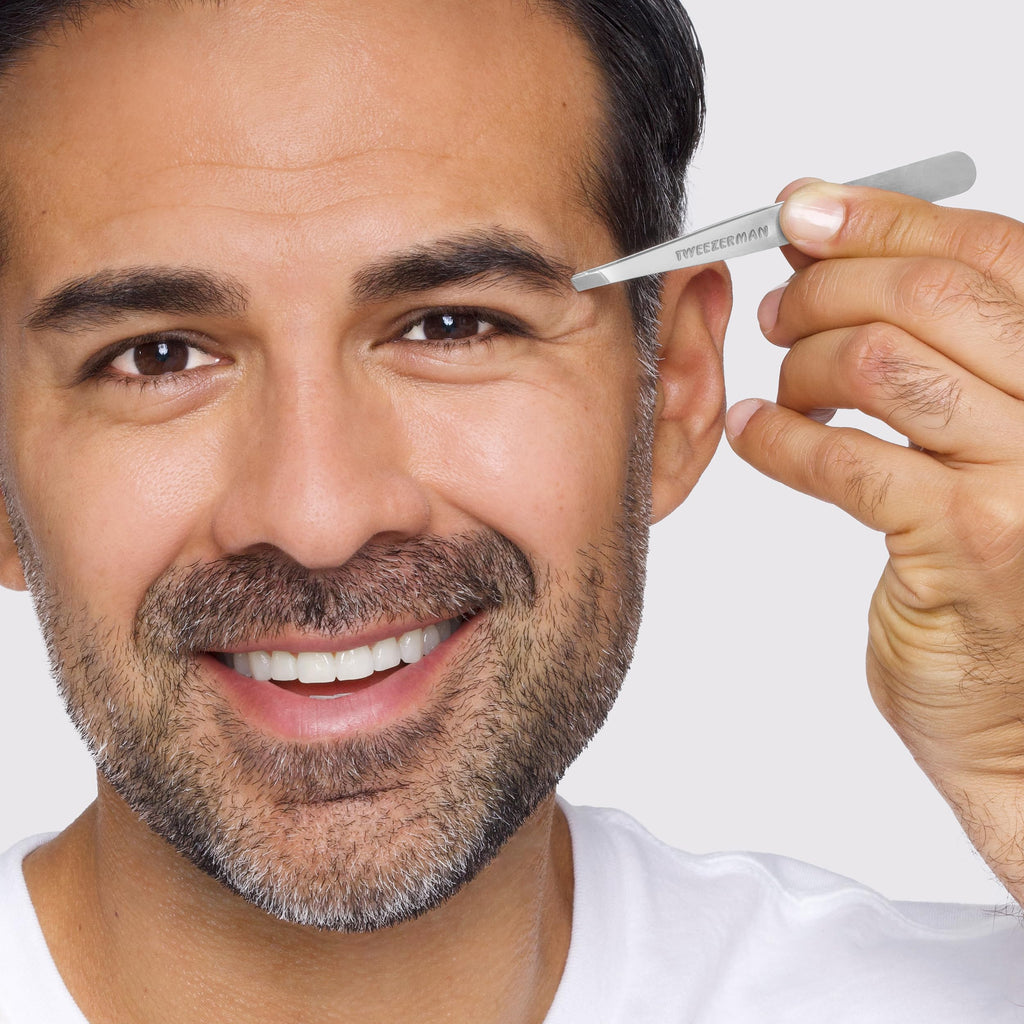 Tweezerman Stainless Steel Slant Tweezer for Eyebrows Silver