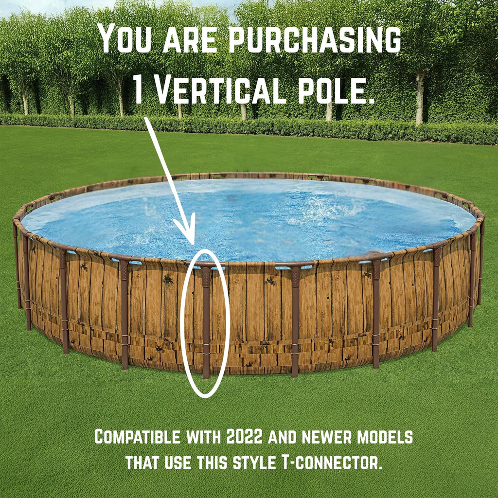 Replacement Vertical Pool Leg/Pole/Bar for Coleman/Bestway Power Steel 22 Ft X 52in and 24ft x 52in Swimming Pool Oval Shaped Pole