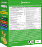 nutrazul Greens Effervescent Tablets - Daily Super Greens Supplement with 29 Superfoods - Antioxidant & Immune Support - Lemon Lime Flavor - Non-GMO - 30 Tablets