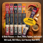 Jerky.com 30pc Meat Sticks Jerky Variety Pack - Beef Jerky Gifts for Men