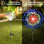 Tujoe 4th of July Decoration Outdoor 4 Pack Solar Firework Lights with 180 LED 250th Anniversary Patriotic Solar Lights 8 Lighting Modes for Yard Garden Pathway Party Decoration(Red, White, Blue)